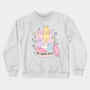 My Happy Pills Cute Cat Lovers Crewneck Sweatshirt